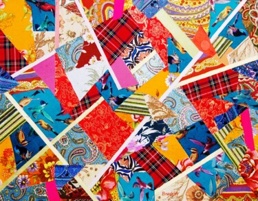 Arte textil titulada "Птичий звон" por Alexander Breskin, Obra de arte original, Tela Montado en Bastidor de camilla de made…