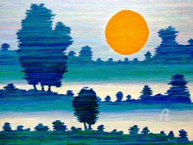 Картина под названием "Утро из окна поезда" - Alexander Breskin, Подлинное произведение искусства, Масло Установлен на Дерев…