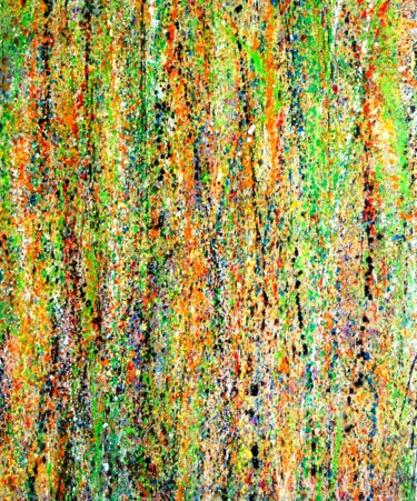 Картина под названием "Зеленая абстракция" - Alexander Breskin, Подлинное произведение искусства, Масло Установлен на Деревя…