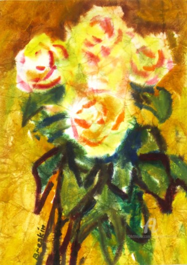 Dessin intitulée "Розы" par Alexander Breskin, Œuvre d'art originale, Aquarelle