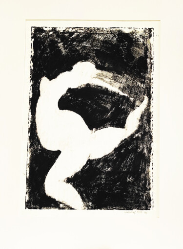 Druckgrafik mit dem Titel ""Running" from the…" von Alexander Chalovsky, Original-Kunstwerk, Gravur