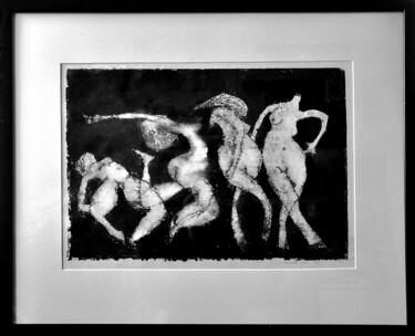 Σχέδιο με τίτλο ""Dying Carmen"" από Alexander Chalovsky, Αυθεντικά έργα τέχνης, Etching Τοποθετήθηκε στο Άλλος άκαμπτος πίν…