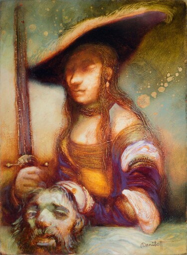 Malerei mit dem Titel "Giuditta, omaggio a…" von Alexander Daniloff, Original-Kunstwerk, Öl