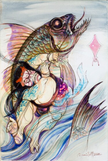 Pintura titulada "pesca fortunata" por Alexander Daniloff, Obra de arte original, Oleo