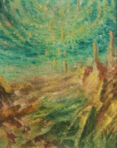 Pittura intitolato "Горные тропы 2" da Aleksandr Dikun, Opera d'arte originale, Olio