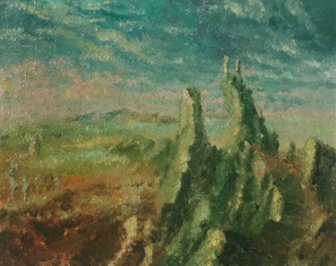 Картина под названием "Горные тропы 3" - Александр Дикун, Подлинное произведение искусства, Масло