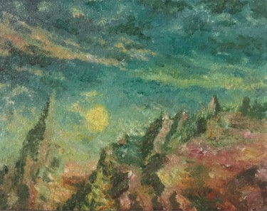 Painting titled "Горные тропы 4" by Aleksandr Dikun, Original Artwork, Oil