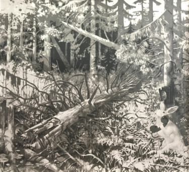 Estampas & grabados titulada "In the forest" por Alexander Egorov, Obra de arte original, Serigrafía