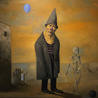 Malerei mit dem Titel "Tramp Actor" von Alexander Gorenstein, Original-Kunstwerk, Öl