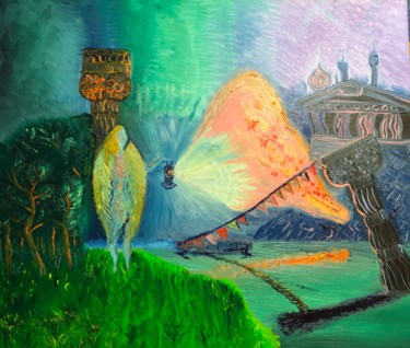 Painting titled "Near light" by Alexander Kartashov, Original Artwork, Oil