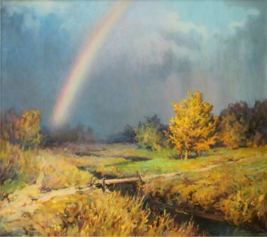 Malerei mit dem Titel "Радуга" von Aleksandr Kusenko, Original-Kunstwerk, Öl
