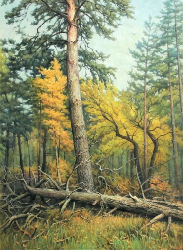 Картина под названием "Смешанный лес. Сосна" - Александр Кусенко, Подлинное произведение искусства, Масло
