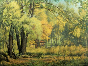 Schilderij getiteld "Бабье лето" door Aleksandr Kusenko, Origineel Kunstwerk, Olie