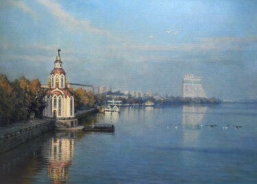 Peinture intitulée "Храм Иоанна крестит…" par Aleksandr Kusenko, Œuvre d'art originale, Huile