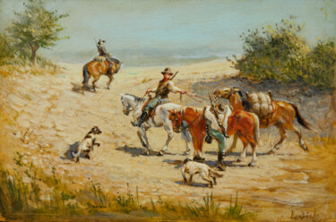 Painting titled "Deer" by Alexander Levich, Original Artwork, Oil
