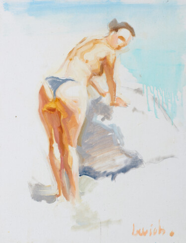 Painting titled "Sketch - I" by Alexander Levich, Original Artwork, Oil Mounted on Wood Stretcher frame