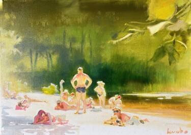 Painting titled "And Now Summer Has…" by Alexander Levich, Original Artwork, Oil Mounted on Wood Stretcher frame