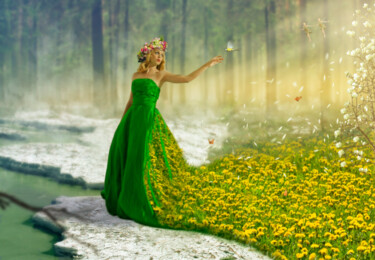 Photographie intitulée "Goddess of Spring" par Alexander Mats, Œuvre d'art originale, Photo montage