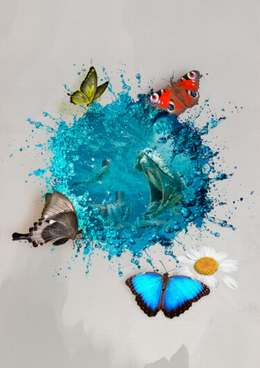 Фотография под названием "Splash" - Alexander Mats, Подлинное произведение искусства, Фотомонтаж