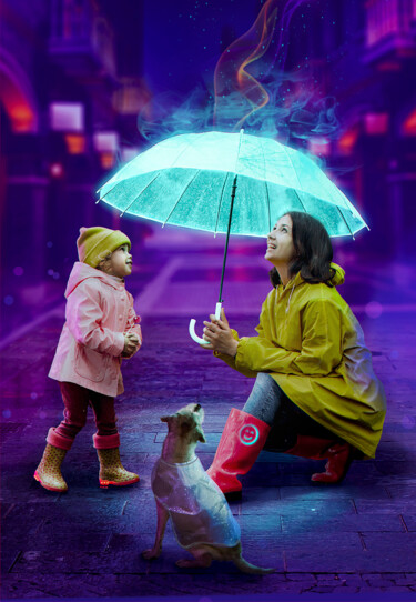 Цифровое искусство под названием "Magic umbrella" - Alexander Mats, Подлинное произведение искусства, Фотомонтаж