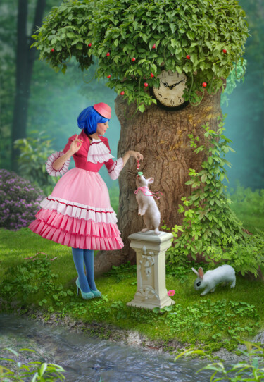 Digital Arts titled "Alice ahead of time" by Alexander Mats, Original Artwork, Photo Montage