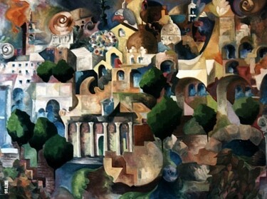 Malerei mit dem Titel "Roma appunti di via…" von Alexander Luigi Di Meglio, Original-Kunstwerk