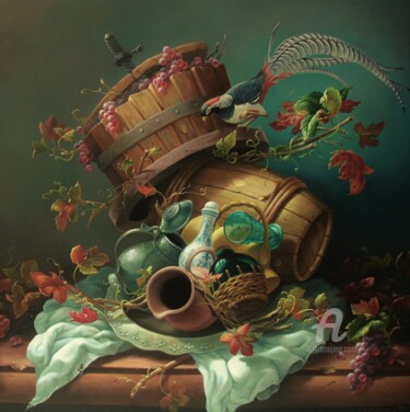 Pintura titulada "Winemaker" por Aleksandr Mikhalchuk, Obra de arte original, Oleo