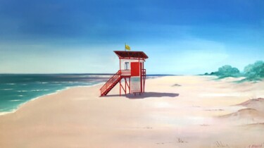 Pittura intitolato "Beach." da Aleksandr Mikhalchuk, Opera d'arte originale, Olio