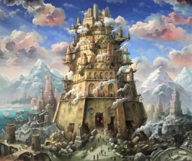 绘画 标题为“Tower of Babel. Lig…” 由Александр Михальчук, 原创艺术品, 油