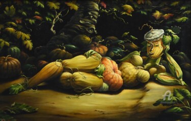 Painting titled "harvest" by Aleksandr Mikhalchuk, Original Artwork, Oil