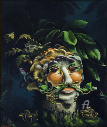Pittura intitolato "Forest ranger" da Aleksandr Mikhalchuk, Opera d'arte originale, Olio