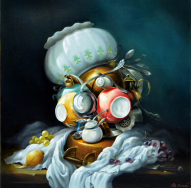 Painting titled "Cook" by Aleksandr Mikhalchuk, Original Artwork, Oil
