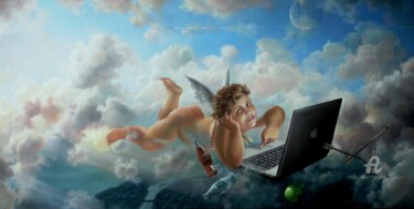 绘画 标题为“Cupid with an apple.” 由Александр Михальчук, 原创艺术品, 油