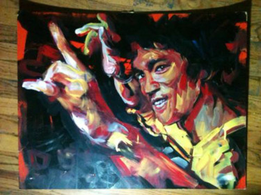 Painting titled "Bruce Lee" by Alex Reynoso Art, Original Artwork, Acrylic
