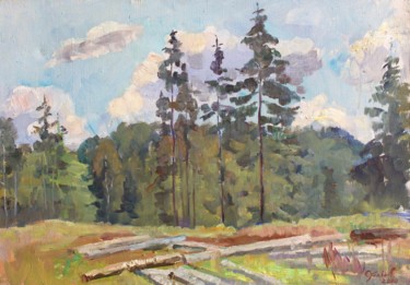 Painting titled "Harvesting areas" by Alexander Stolbov, Original Artwork