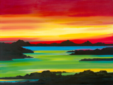Painting titled "Aultbea, Wester Ros…" by Alexander Taylor Dickie, Original Artwork, Oil Mounted on Wood Stretcher frame