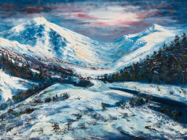 Malarstwo zatytułowany „Glen Nevis, Scotland” autorstwa Alexander Taylor Dickie, Oryginalna praca, Olej Zamontowany na Drewn…