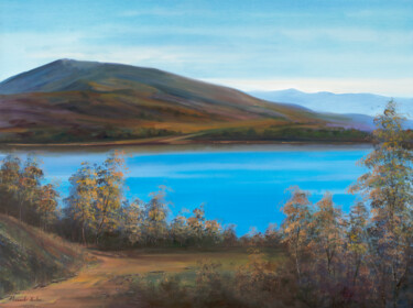 Painting titled "Loch Tummel, Pitloc…" by Alexander Taylor Dickie, Original Artwork, Oil Mounted on Wood Stretcher frame