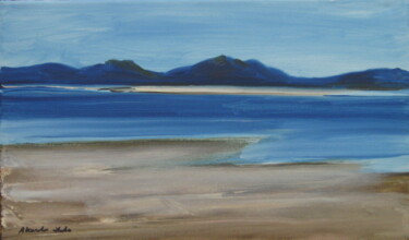 Painting titled "Isle of Harris, Sco…" by Alexander Taylor Dickie, Original Artwork, Oil Mounted on Wood Stretcher frame