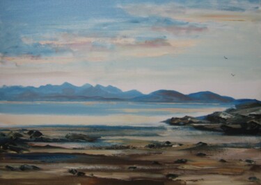 Painting titled "Aultbea,  Ross and…" by Alexander Taylor Dickie, Original Artwork, Oil Mounted on Wood Stretcher frame