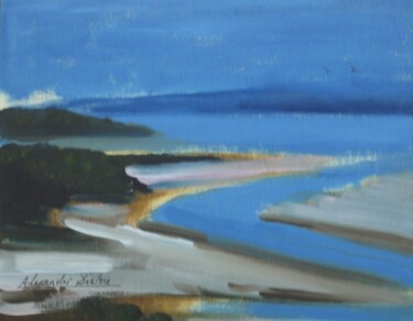 Painting titled "Sands of Morar, Sco…" by Alexander Taylor Dickie, Original Artwork, Oil Mounted on Wood Panel