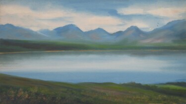 Painting titled "Loch Lomond, Scotla…" by Alexander Taylor Dickie, Original Artwork, Oil Mounted on Wood Stretcher frame