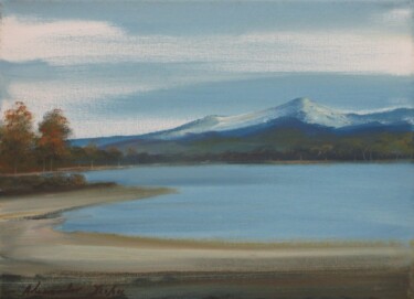 Painting titled "Loch Rannoch, Scotl…" by Alexander Taylor Dickie, Original Artwork, Oil Mounted on Wood Stretcher frame