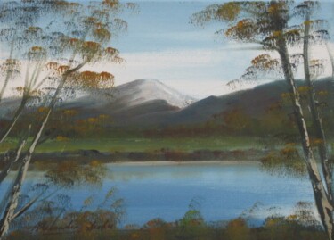 Painting titled "Loch Leven, Scotland" by Alexander Taylor Dickie, Original Artwork, Oil Mounted on Wood Stretcher frame
