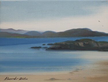 Painting titled "Aultbea, Mellon Cha…" by Alexander Taylor Dickie, Original Artwork, Oil Mounted on Wood Stretcher frame