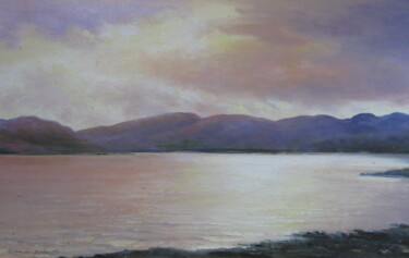 Painting titled "Loch Laggan in Scot…" by Alexander Taylor Dickie, Original Artwork, Oil Mounted on Wood Stretcher frame