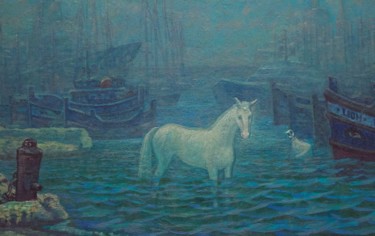 Картина под названием "Unicorn" - Alexander Telin, Подлинное произведение искусства, Масло