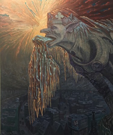 Painting titled "Series"Gargoyles of…" by Alexander Telin, Original Artwork, Oil