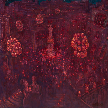 Картина под названием "Candle Night" - Alexander Telin, Подлинное произведение искусства, Масло