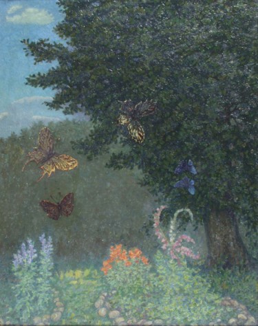 Painting titled "Papilon Dancing" by Alexander Telin, Original Artwork